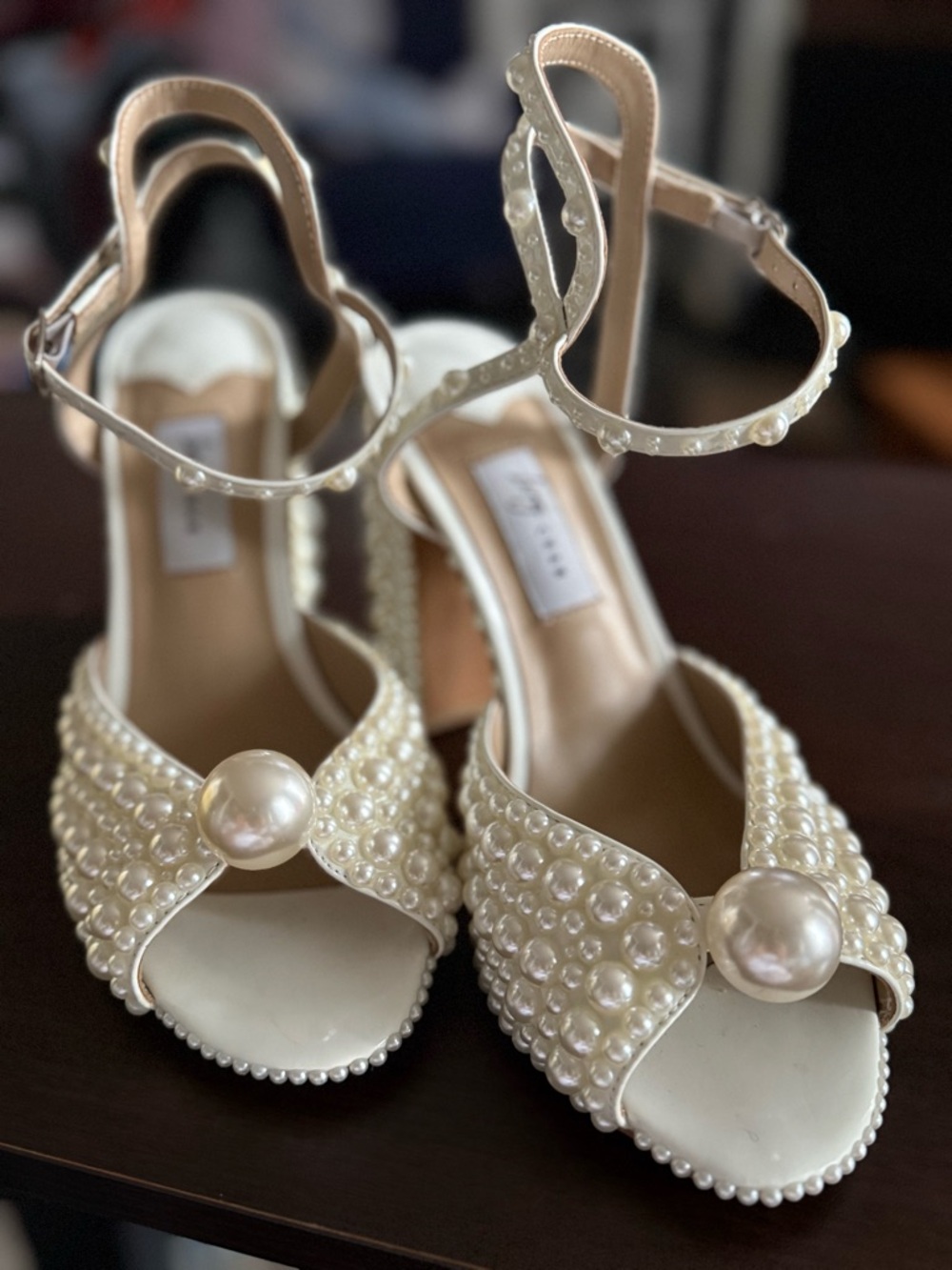 Ling Chan Pearl Embellished Designer-Inspired Emily in Paris Heels EU 38(US 7.5) - Picture 4 of 10